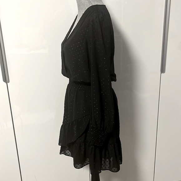 MICHAEL KORS V Neck Frill Long Sleeve Lined Dress, Size M - Picture 6 of 14